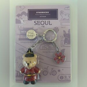 New Authentic STARBUCKS BEAR KOREA SEOUL Bearista Keychain